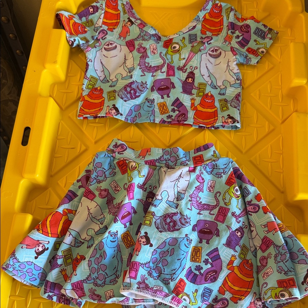 Colorful Cartoon Print Kids Matching Set